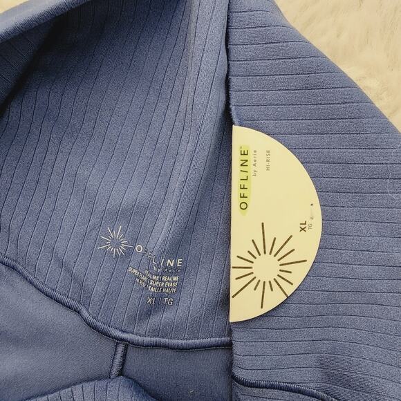 NWT Aerie Offline Real Me Crossover Super Flare Legging XL 32" Marbled Blue Yoga - Picture 11 of 13